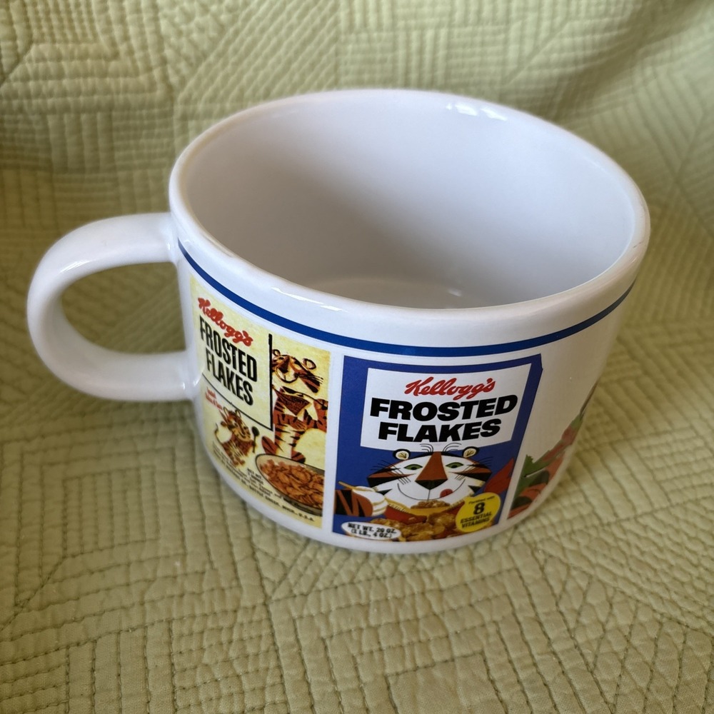 Kellogg's Frosted Flakes Tony the Tiger Oversized Ceramic Mug Cereal Box Design